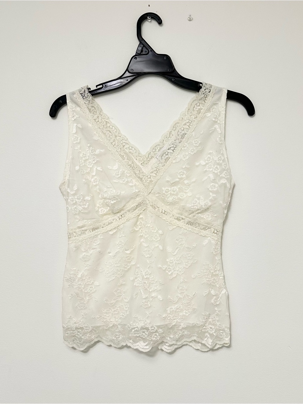 Coquette Y2K Vintage Worthington Cream Ivory Lace Babydoll Camisole Tank Top SM